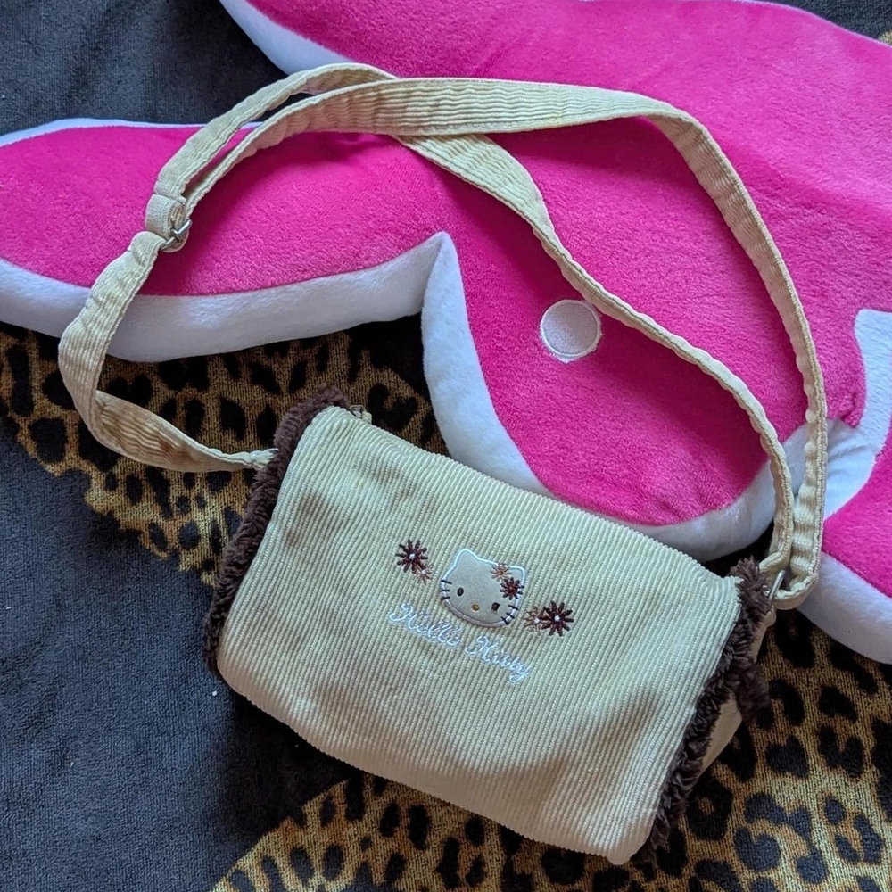 Hello Kitty Beige and Brown Curduroy Bag